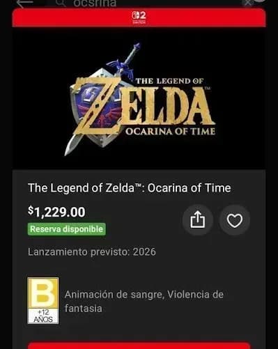 Nintendo confirma el precio de Ocarina of Time para Switch 2 tras la filtración