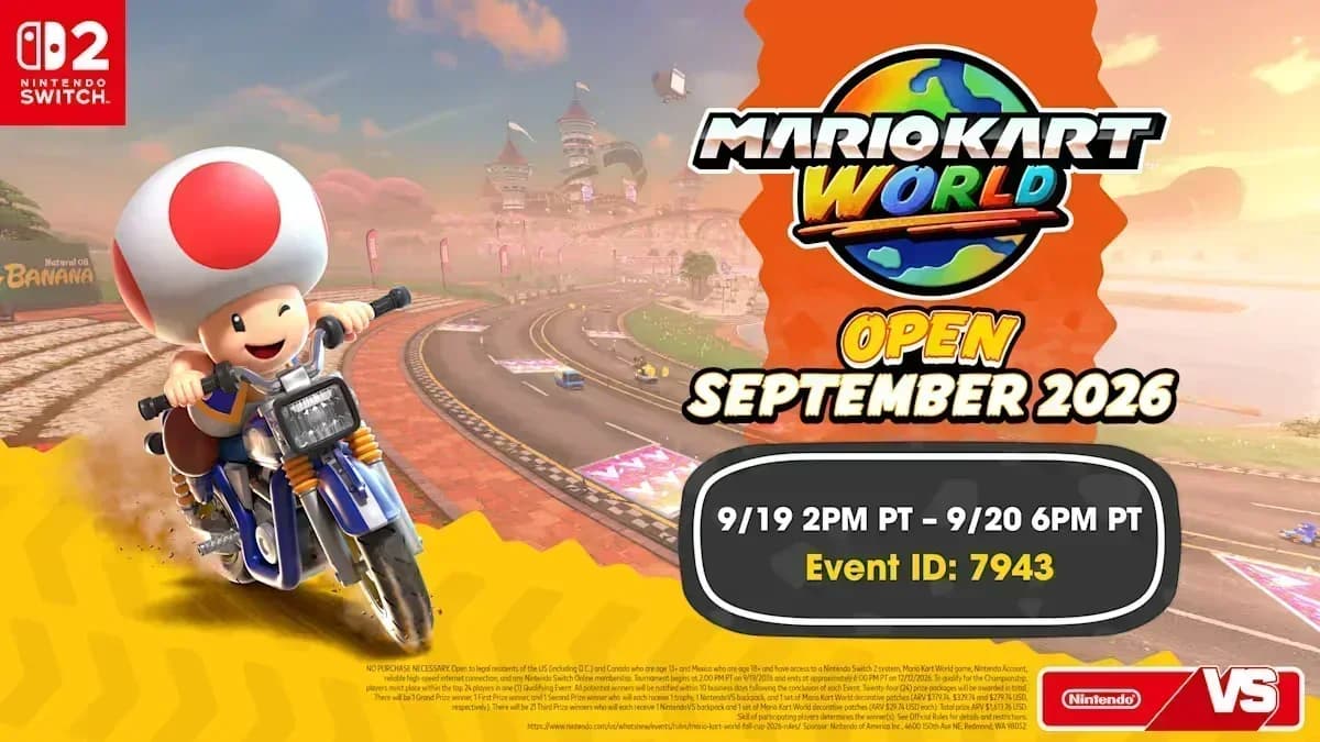 Nintendo lanza el Mario Kart World Open de septiembre como clasificatorio para la Fall Cup 2026